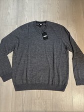 NWT DKNY MEN'S V NECK SWEATER -HEATHER GRAY- Size XL Light Long Sleeve 79.50