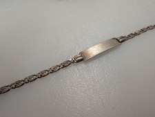 Vintage Sterling Silver Child  s ID Bracelet 6" Unengraved 5.1g Italy 925 S-Link