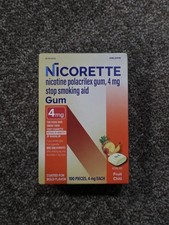 Nicorette Stop Smoking Gum - 4MG - Fruit Chill Gum - 100 Count - Exp 12/27 