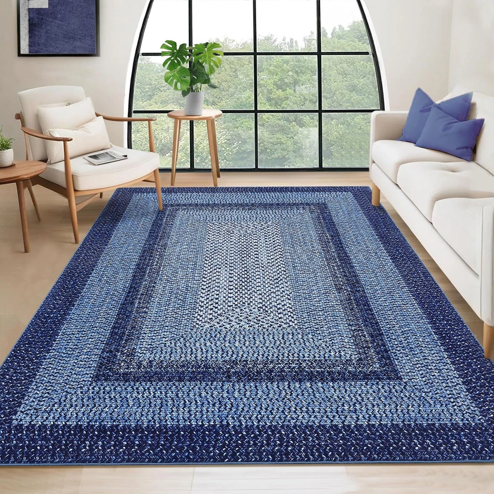 8x10 Area Rug Braided Print Washable Rug Large for Living Room, Non Slip Farm... - Image 2 of 4