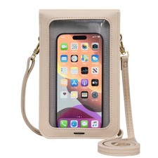 Cell Phone Crossbody Bag with Touchscreen Window and Adjustable Strap