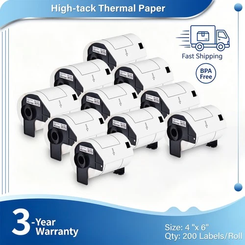 Compatible 4" x 6" Shipping Labels for DK-1241 Compatible with Brother QL Label