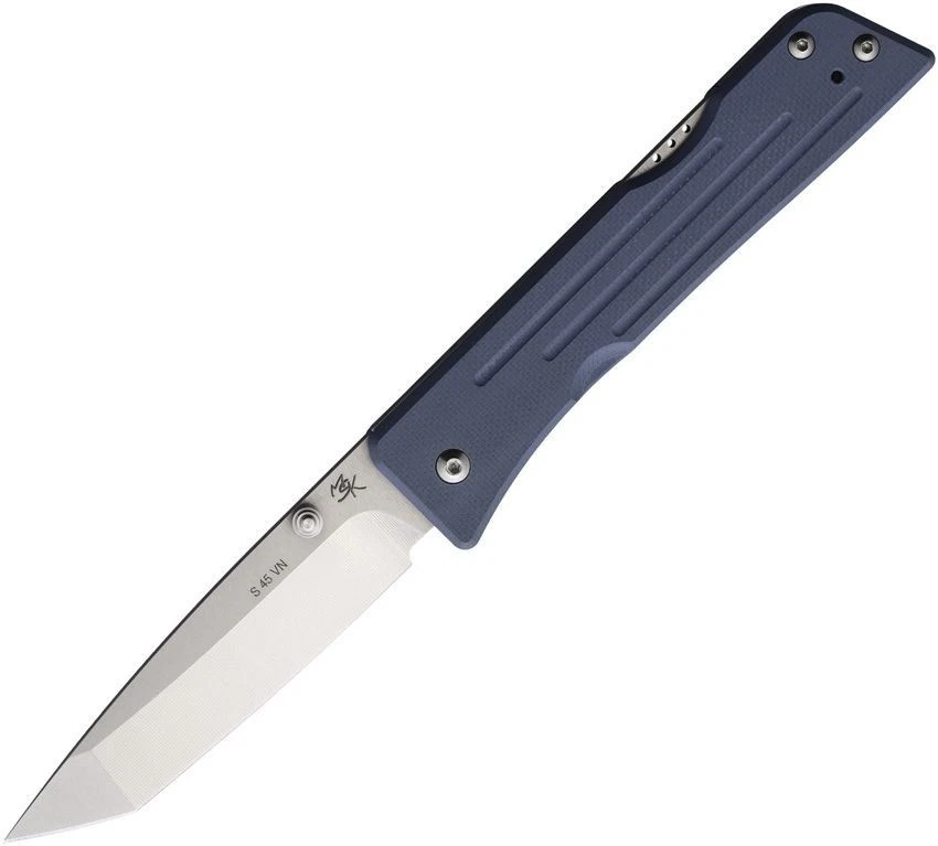 Main Street Route 66 Folding Knife 3.25" S45VN Steel Blade Denim G10 Handle - Image 2 of 3
