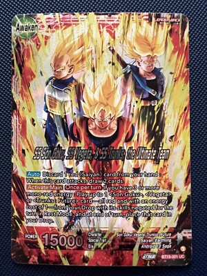 Dragon Ball SS Son Goku,SS Vegeta & SS Trunks the Ultimate Team BT19-001 UC NM
