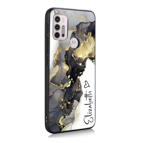 Case Personalised For Motorola E14 G54 G14 G85 G24 Marble Textured Phone Cover - Picture 56 of 96
