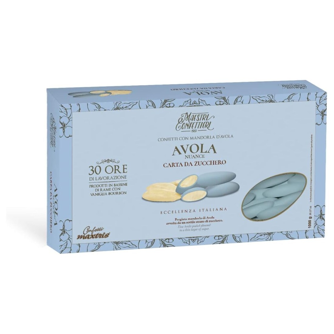 Maxtris confetti italiani di mandorla 1 kg Avola Nuance Carta da Zucchero  MAX-A