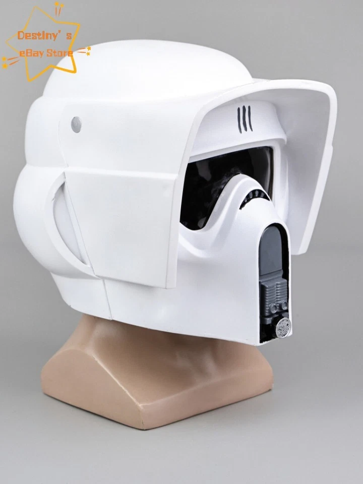 Star Wars Scout Helmet Halloween Cosplay Props Mask PVC White Masquerade Gift - Image 3 of 4