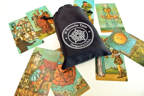 Original size Vintage Borderless 78 Tarot Deck Cards English 12 x 7cm Guidebook - Picture 11 of 15