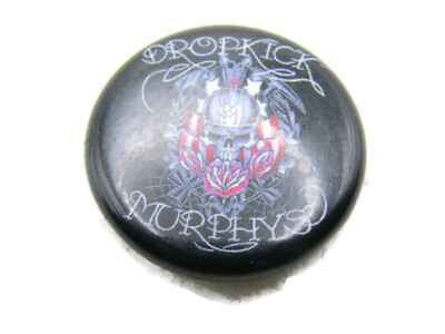 Dropkick Murphys Pinback Button Skull Roses Celtic Punk Rock Band Merch Pin