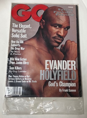 GQ Magazine Brand New Still In Bag - February 1999 - Evander Holyfield Cover