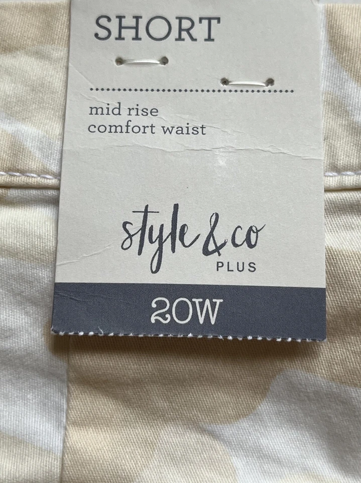 Pantalones Cortos Bermudas Style and Co Mujer Plus 20W Beige Camuflaje Elastizados Nuevos Foto 4 de 4