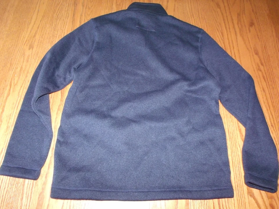 Nwt Mens G.H. Bass & Co Midnight Sweater Button Blue 1/4 ZIP Collar Medium M - Image 2 of 2