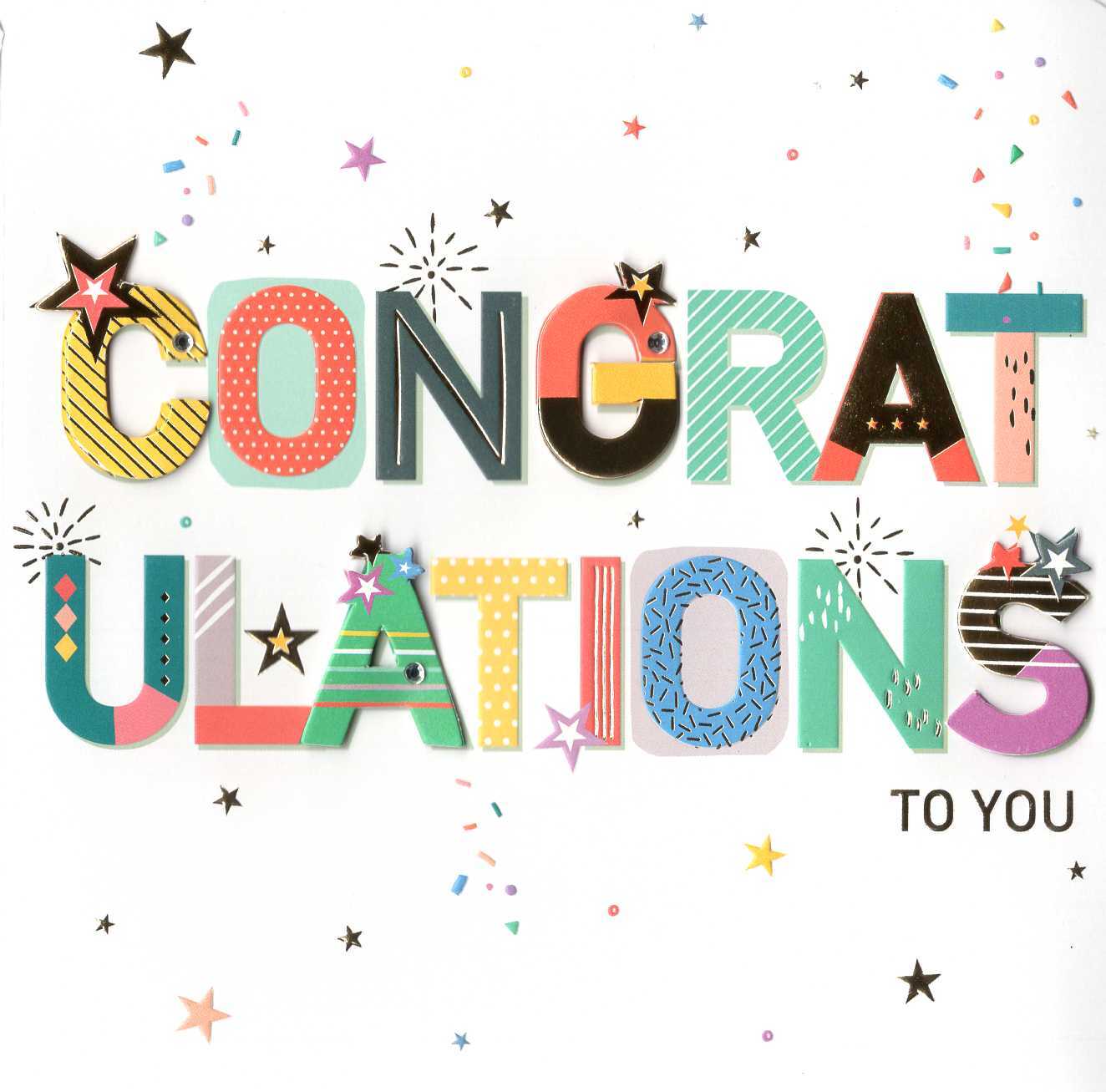 Congratulations To You Embellished Greeting Card Talking Pictures Cards