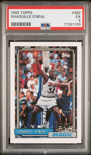 1992 Topps Shaquille O'Neal RC - PSA 5 EXCELLENT - Rookie Card - HOF - Centered