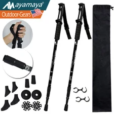 Telescopic Walking Trekking Poles Hiking Sticks Collapsible Alpenstock Pair of 2