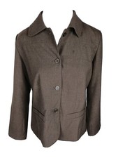 chicos Wms Sz 1 Brown Poly Spandex Suit Separate Jacket S50
