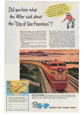 Vintage Southern Pacific Lines 1951 Print Ad San Francisco Americas Most Modern
