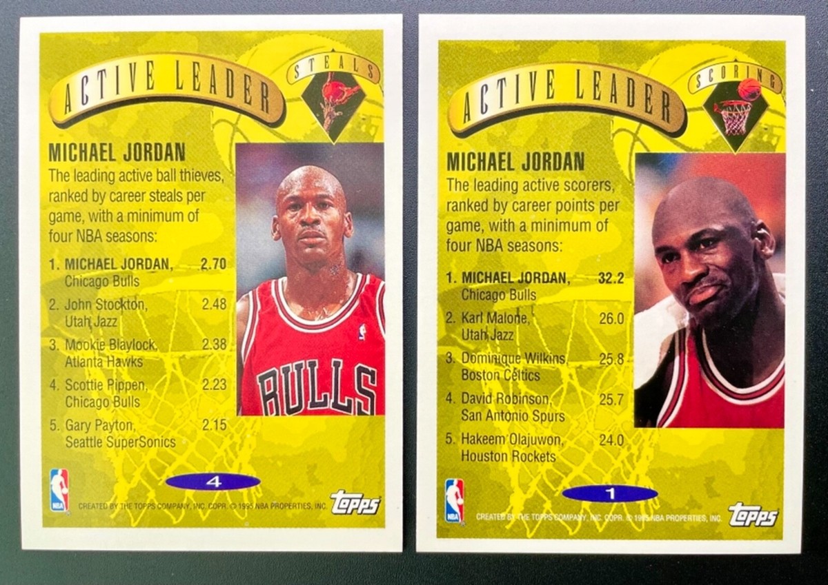 1995 Topps Michael Jordan Active Leader Scoring/Steals (2