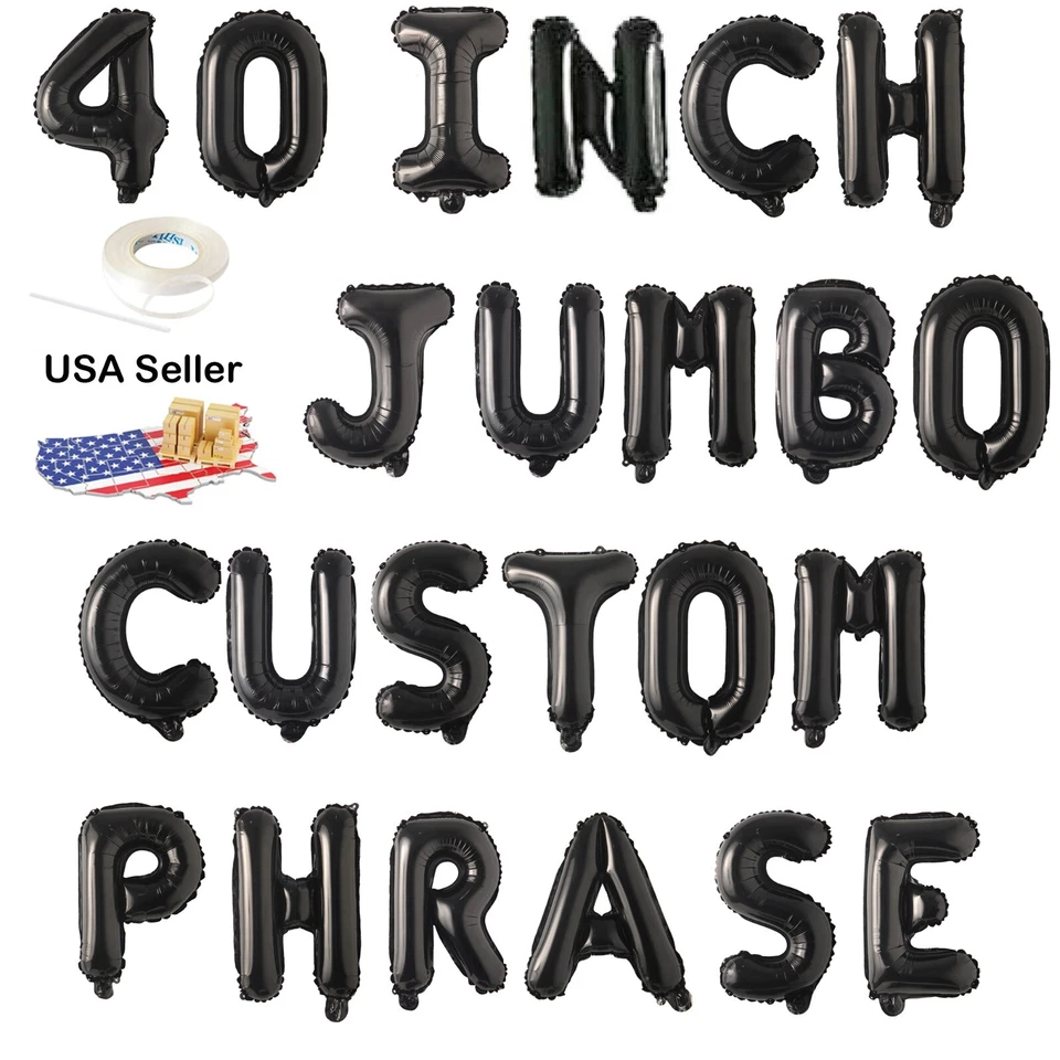 40 inch Custom Letter Number Helium Balloon Banner Mylar Personalization Party - Image 3 of 4