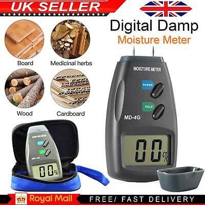 UK STOCK Damp Meter Digital LCD Detector Wood Brick Moisture Humidity Tester 