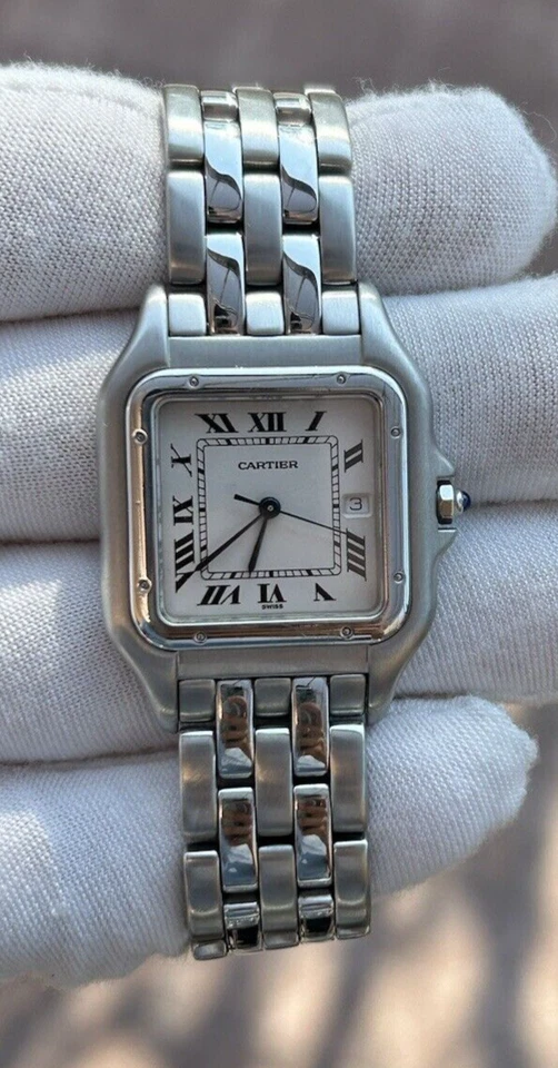 Reloj Cartier Panthere Jumbo 1300 Vintage Acero Inoxidable 29MM!!