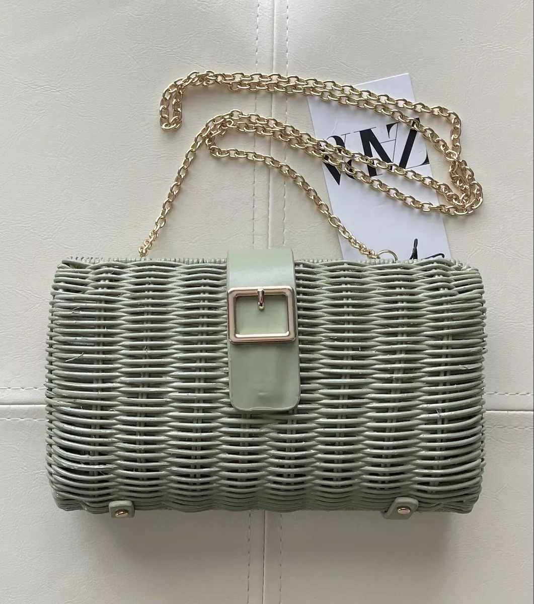 Zara woven crossbody box best sale bag