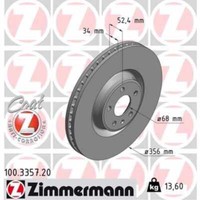Zimmermann 2X Bremsscheibe Vorne Ø356 Mm InnenbelüFtet FüR Audi A6 Avant 4G5