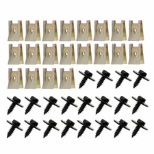 Car Metal Screw Body Fender Bumper Retainer U Nut Clips Gasket Fastener 40PCS