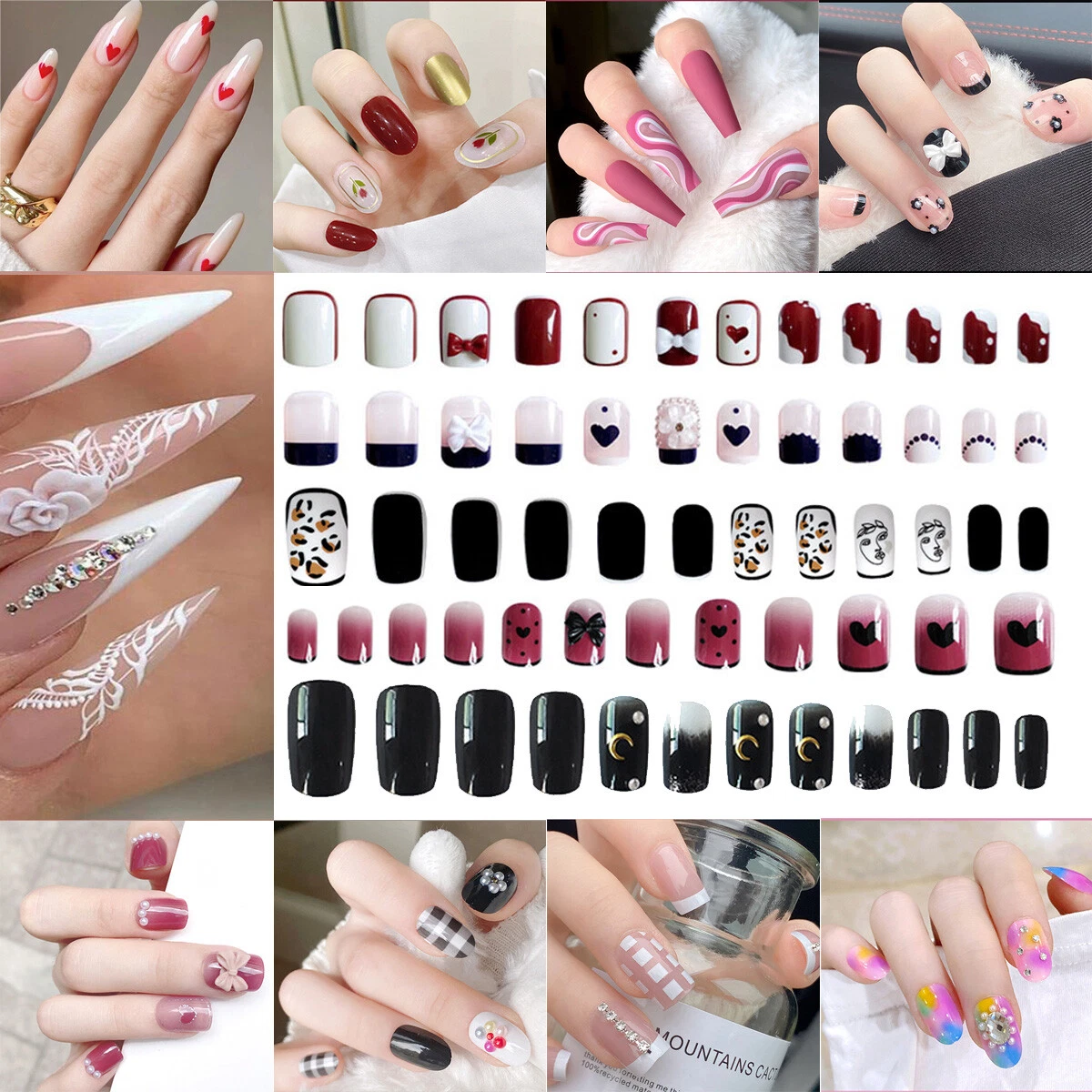 pre designed nail tips
