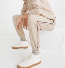 MADEWELL HEATHER OATMEAL MWL SUPERBRUSHED CONTRAST-STITCHED EASYGOING JOGGER XXS
