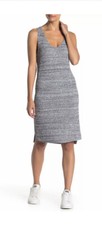 Susina Women's Heather Gray Sweater Dress Midi Sleeveless Cotton Blend Small