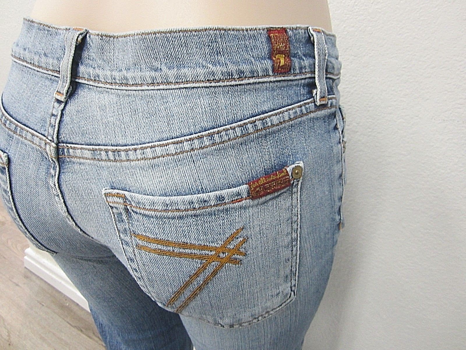 Jeans Femme 7 For All Mankind Bootcut, Taille 30 X 29, Bleu Classique - Très Bon état Occasion