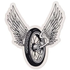 Large Winged Wheel Sticker Lowbrow Customs motorcycle chopper bobber Harley USA