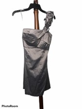 Maurices Women's 3/4 Gray Bronze Shimmer Single Strap Cocktail Party Dress EUC