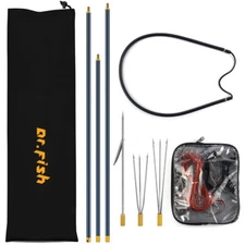 Dr.Fish Spearfishing Kit Stainless Steel Fishing Stringer 6'5" Fiberglass 3-Piec
