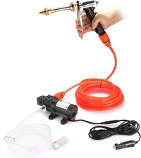 Car Washer Kit,100W Electrical Car Wash Pump Portable High Pressure 12V130PSI...