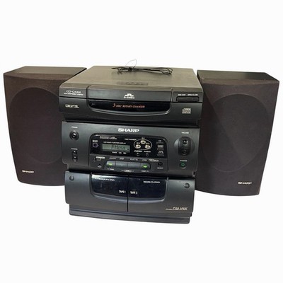 Sharp CD-C444 Mini Component System 3-disc With Speakers and Remote Working