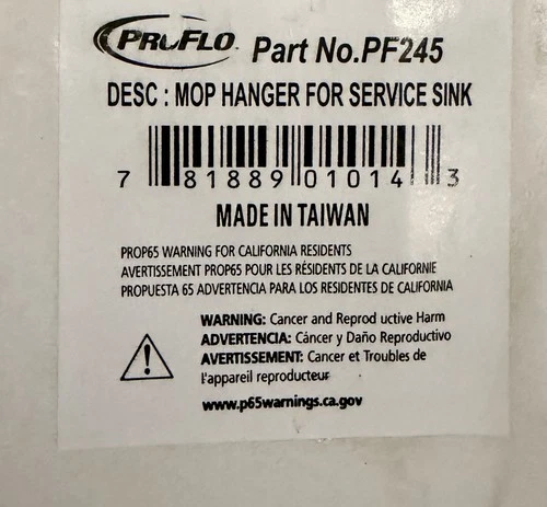 Proflo PF245 Mop Hanger for Service Sink 22” - Picture 3 of 3