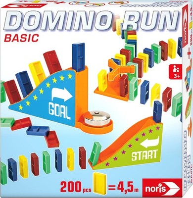 GW167f Domino Run Basic - Set mit 200 Steinen und einer Rampe für einen beeindur