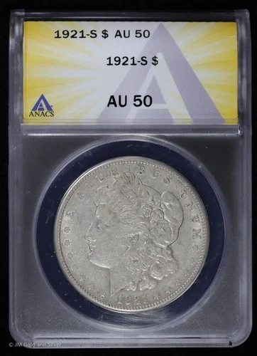 1921-S $1 Morgan Silver Dollar ANACS AU 50