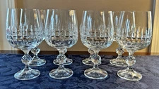 Bohemia Crystal Crystalex Belfast Blown Glass Wine Water 10 Oz Goblets Set of 8