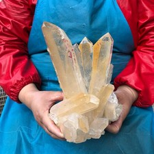 5.28LB Natural Clear Quartz Cluster Crystal Cluster Mineral Specimen Heals 3508
