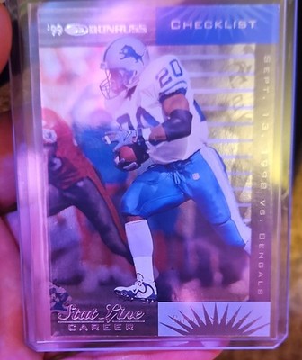 1999 Donruss - Checklist Barry Sanders #195 Career Stat Line 007/185
