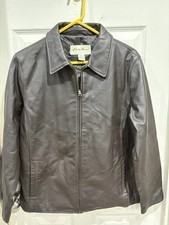 Women's Vintage Y2K 90s Eddie Bauer Leather Jacket Full Zip Brown Size XL