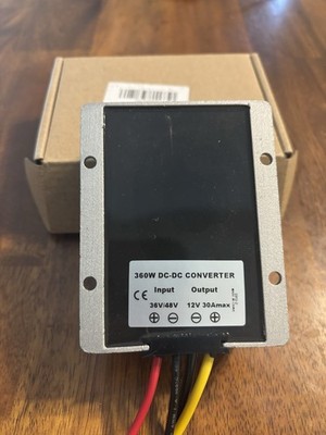 360W DC-DC Converter 36V/48V Input to 12V Output 30A Max Black Silver