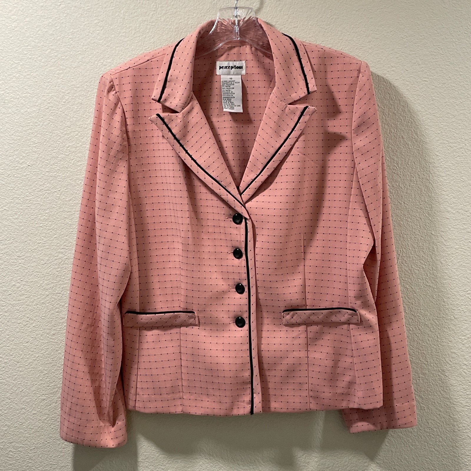 PERCEPTIONS Long Sleeve Button Down Blazer Textur… - image 1