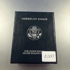 2000-S American Silver Eagle $1 - Proof / w/Box & COA / Beautiful! - No Reserve!