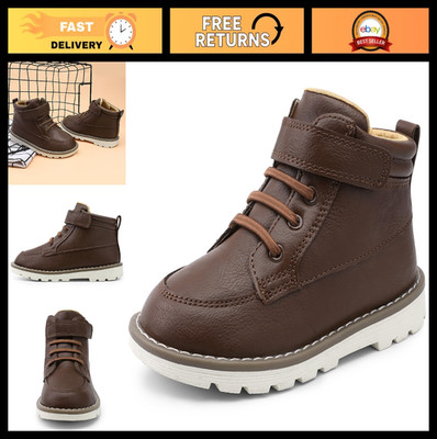 Stylish High Top Sneakers for Boys - Faux Leather Fashion Boots for Toddlers & K