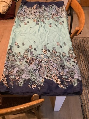 Vintage, Marine/Entenei blau, gemustert, Pashmina Style Schal.