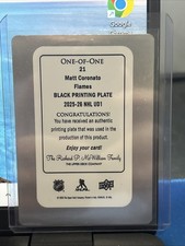 🔥1 OF 1🔥 2025-26 UD Series 1 BLACK Printing Plate - Matt Coronato Calgary Flam